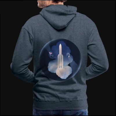 ARIANE 5 and Herschel & Planck mission by Sébastien Plassard – Men’s Premium Hoodie