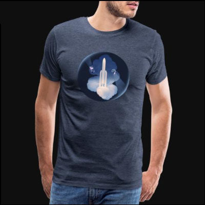 ARIANE 5 and Herschel & Planck mission by Sébastien Plassard – Men’s Premium T-Shirt